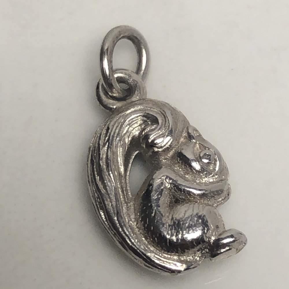 Squirrel sterling silver vintage‎ pendant bracelet charm